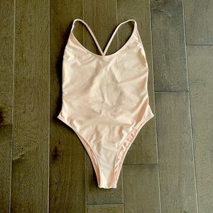 One Piece Peach low back slight side boob Swimsuit